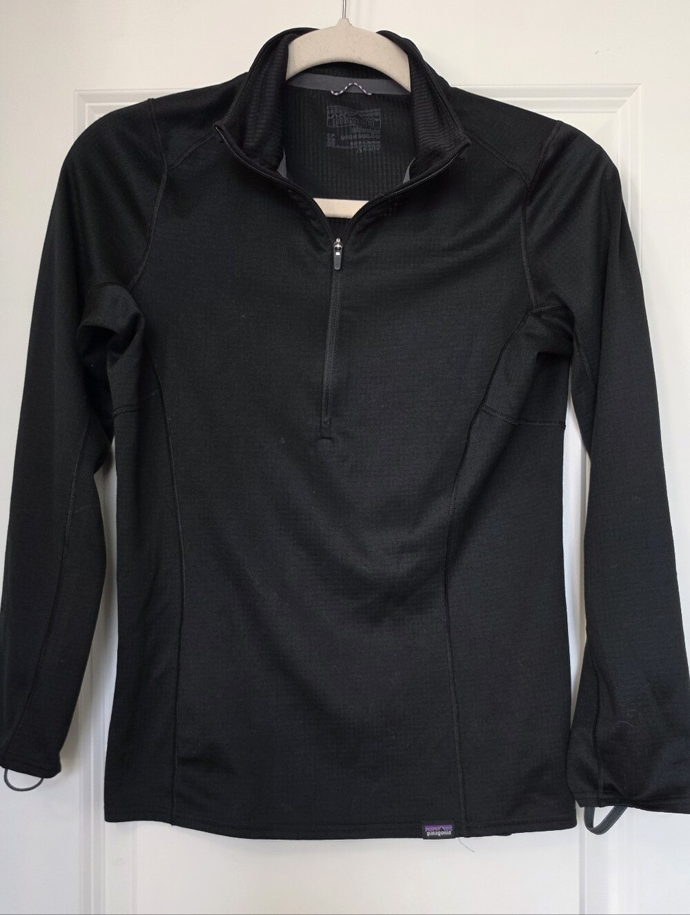 Patagonia Capilene Midweight Quarter Zip Base Layer Pullover Women’s XS Black